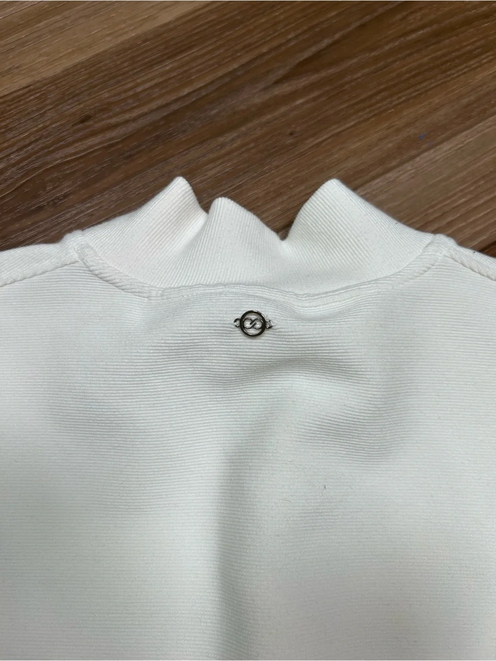 Calia ribbed striped mock neck sweatshirt size medium athletic activewear preppy